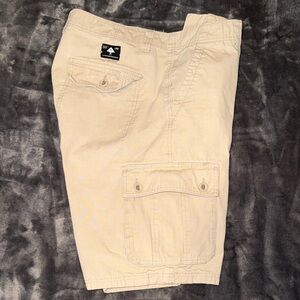 Men's Beige LRG Cargo Shorts - Casual Utility Size 36
